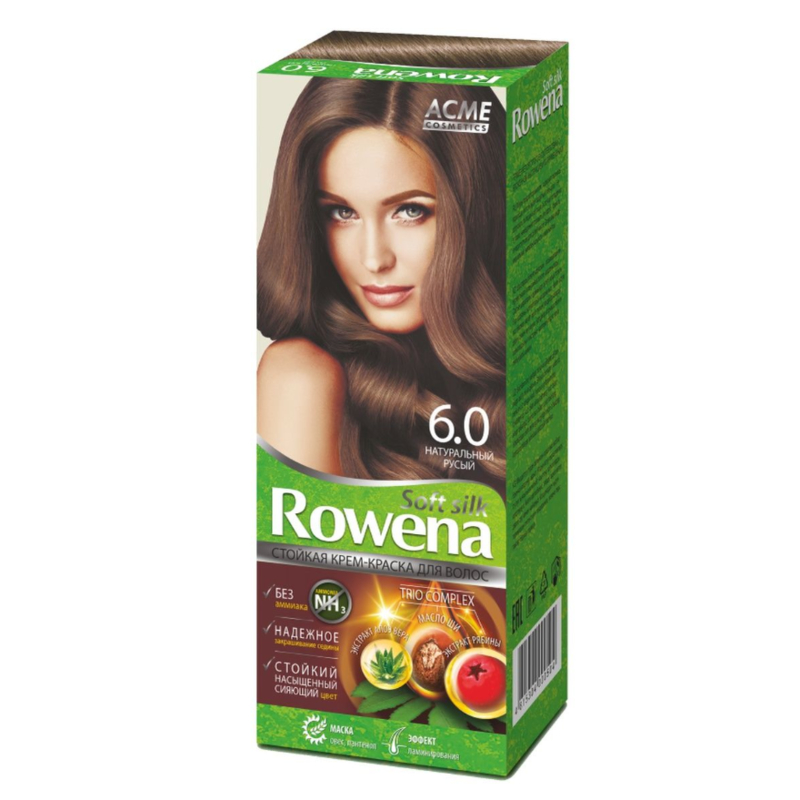 Крем-краска стойкая д/волос Rowena soft silk 6.0 натуральный русый 