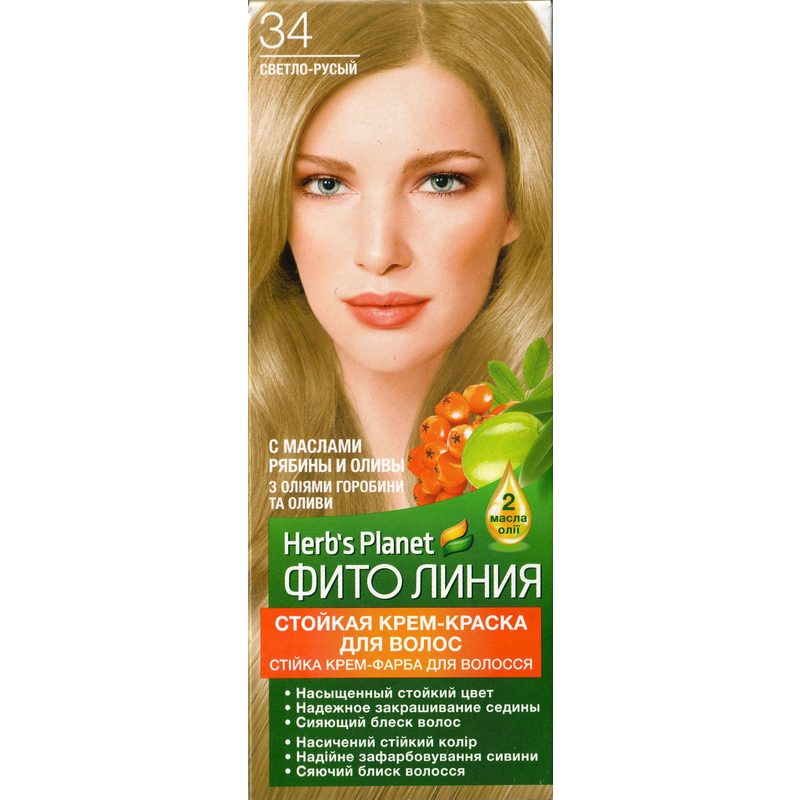 Крем-краска Фито линия Herb's Planet стойкая д/волос тон 34 Светло-русый