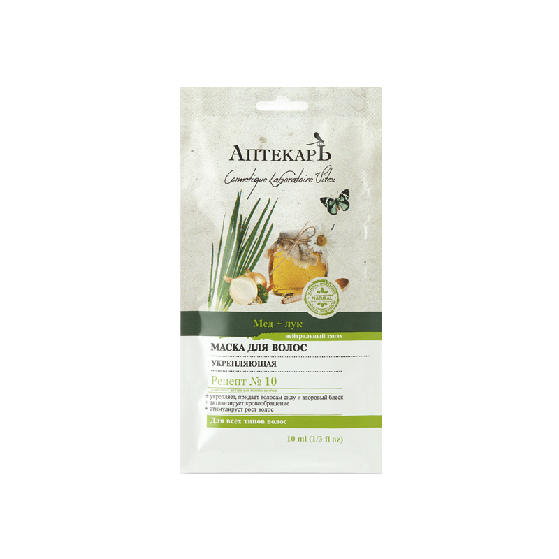 Biтэкс Аптекарь Маска для волос Укрепляющая саше 10мл с еврослотом УПАК(10)