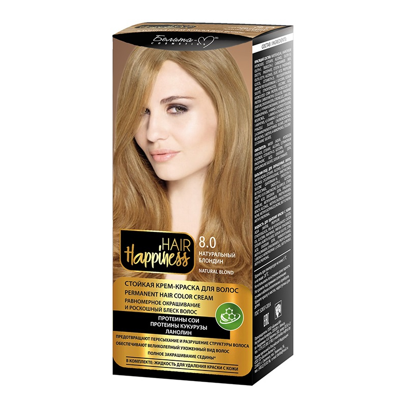 Краска д/волос Белита-М HAIR Happiness тон № 8.0 Натуральный блондин