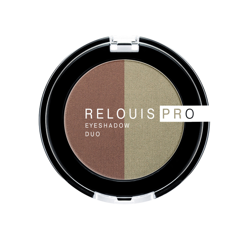 Relouis Тени д/век PRO eyeshadow DUO тон 110 (34 Cinnamon+35 Green tea)