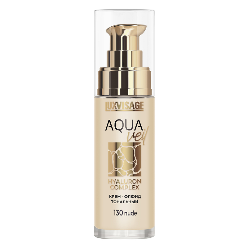 LUX visage Крем-флюид тональный AQUA veil HYALURON COMPLEX, тон 130 Nude