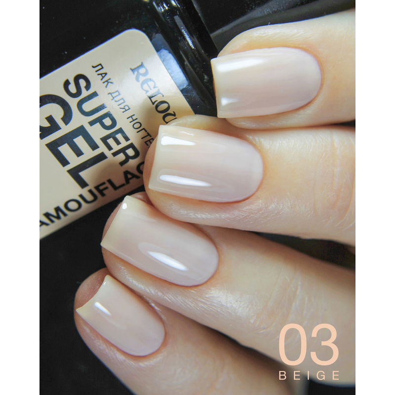 Relouis Лак д/ногтей Super Gel Camouflage тон 03 beige
