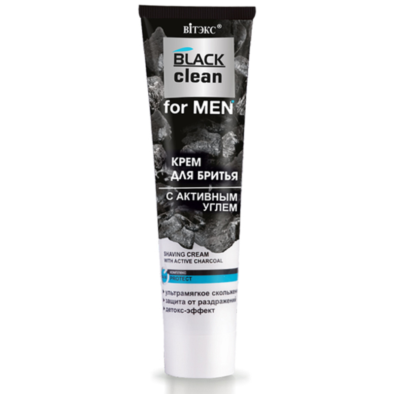 Biтэкс BLACK CLEAN for MEN Крем д/бритья с активированным углем 100мл