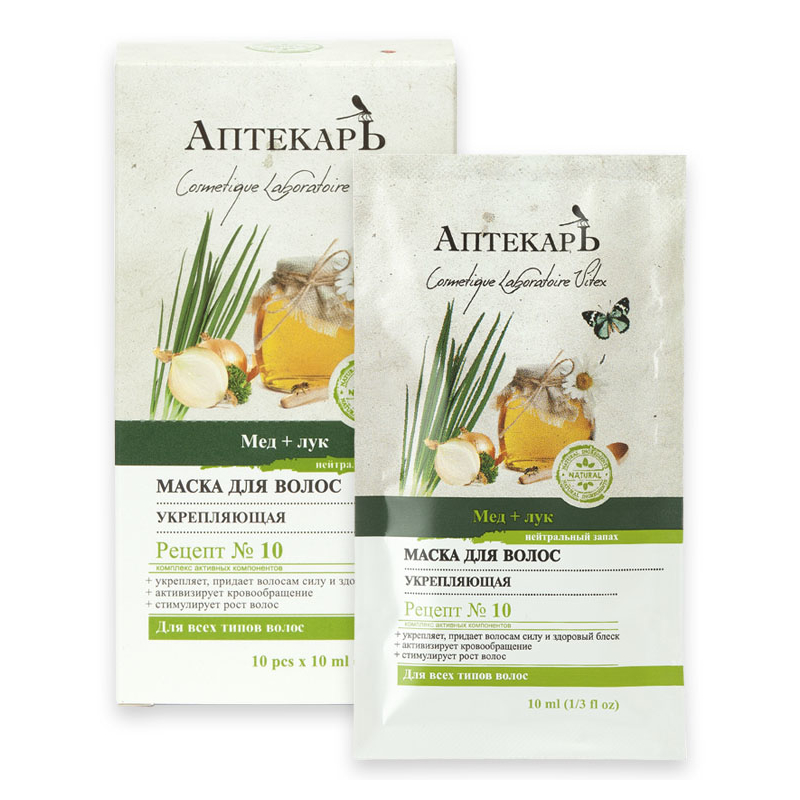 *Biтэкс Аптекарь Маска д/волос Укрепляющая 10саше по10мл