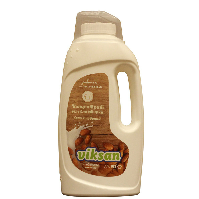 *Viksan Гель-Концентрат д/стирки д/Белого Миндальное молочко 1,5л