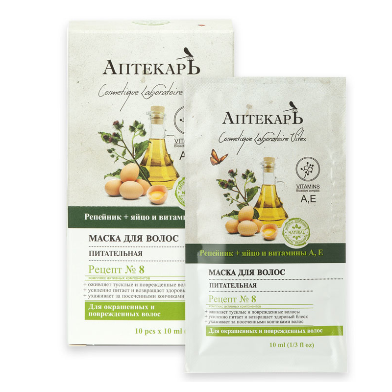 *Biтэкс Аптекарь Маска д/волос Питательная 10саше по10мл