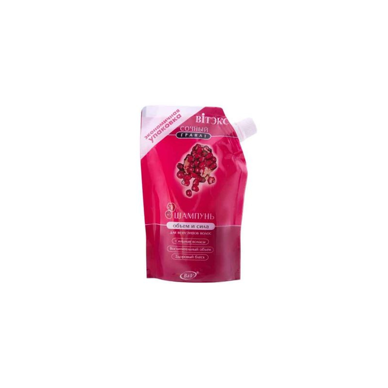 *Biтэкс Сочный гранат Шампунь Объем и Сила д/всех Пакет Дой-Пак 170мл