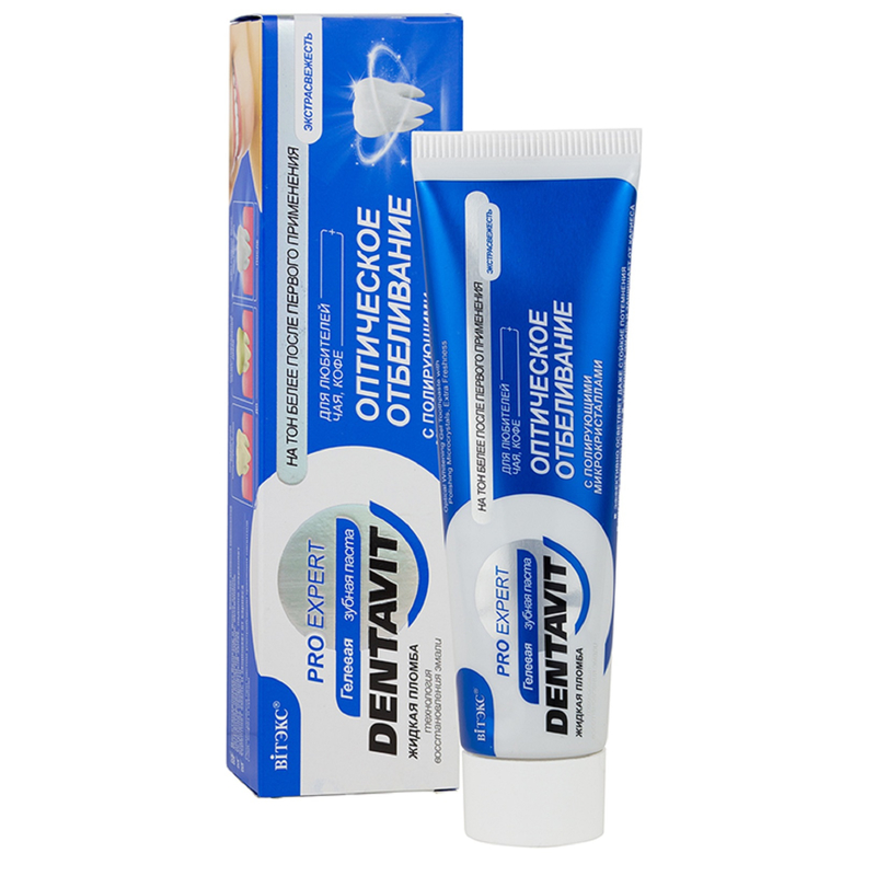 Biтэкс Dentavit PRO EXPERT З/паста ОПТИЧЕСКОЕ ОТБЕЛИВАНИЕ с полир.микрорист. ЭКСТРАСВЕЖЕСТЬ 85г