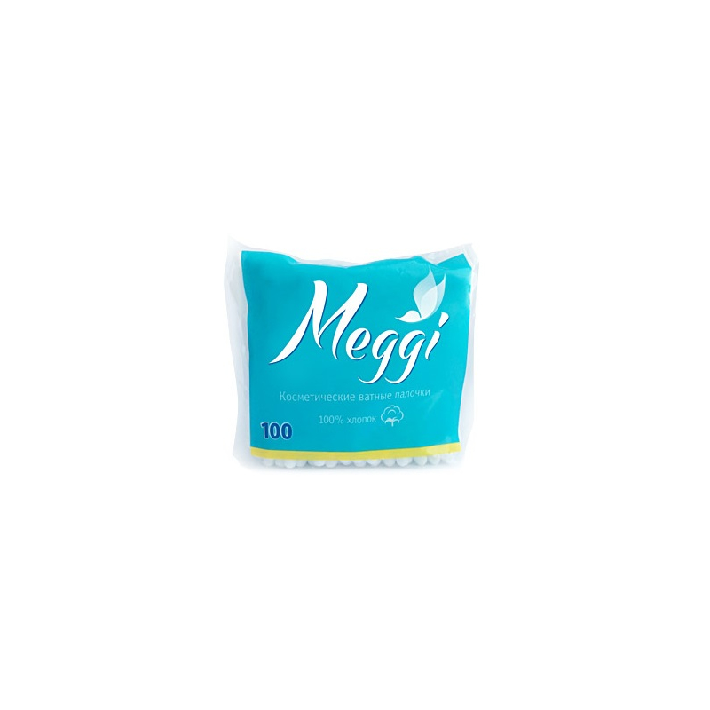 MEGGI Ватные палочки 100шт П/э пакет