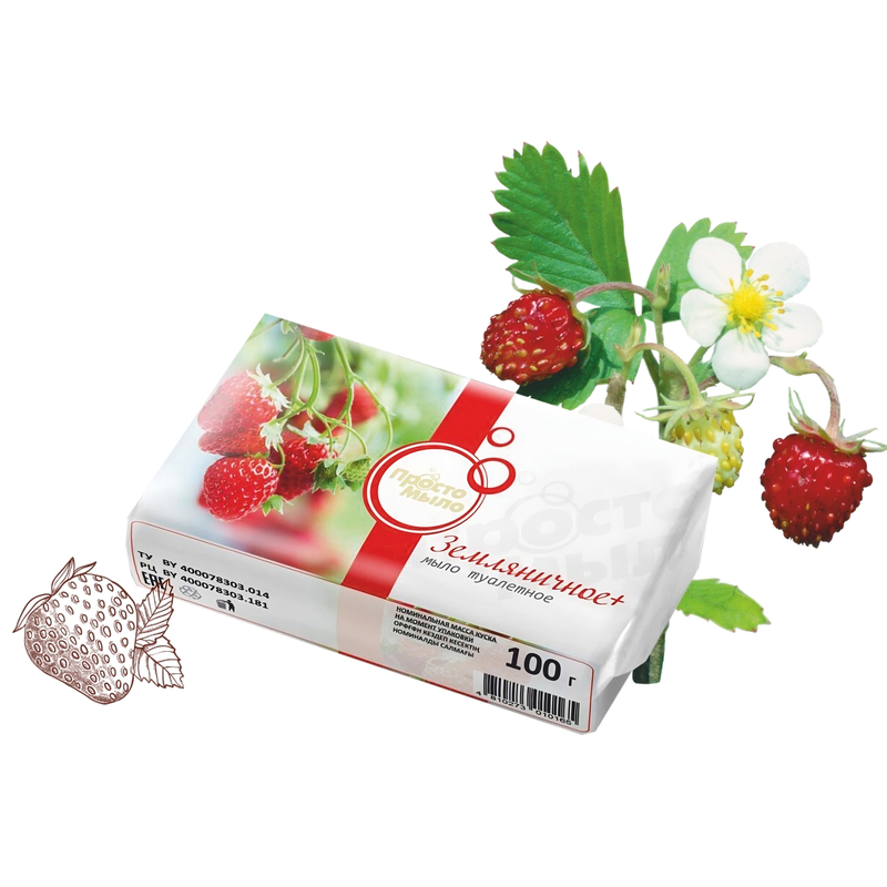 Мыло Просто мыло Земляничное+ 100г 