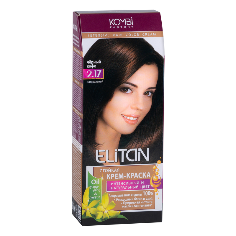 Крем-краска Элитан стойкая д/волос тон 2.17 Черный кофе