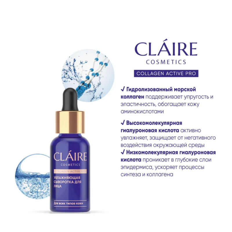 CLAIRE Collagen Active Pro Сыворотка Увлажняющая 30мл