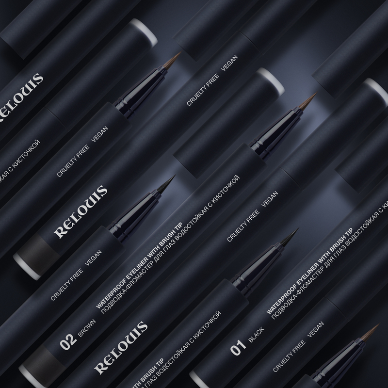 Relouis Подводка-Фломастер д/глаз Водостойкая с кисточкой тон 02 brown