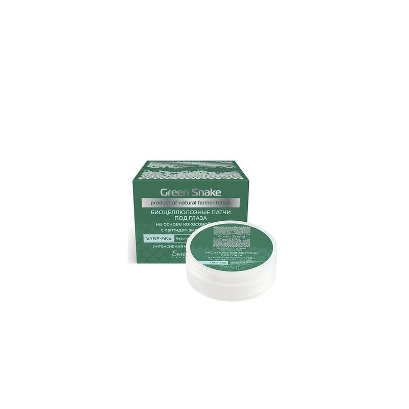 Белита-М Green Snak Патчи Биоцеллюлозные под глаза кокосовая вода и пептиды змеиного яда 30 шт